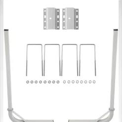 VEVOR Boat Trailer Guide-on, 60", 2PCS Steel Trailer Post Guide ons, with White PVC Tube Covers, Complete Mounting Accessories Included, for Ski Boat, Fishing Boat or Sailboat Trailer
