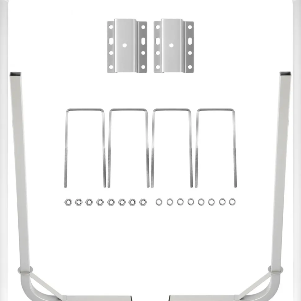 VEVOR Boat Trailer Guide-on, 60", 2PCS Steel Trailer Post Guide ons, with White PVC Tube Covers, Complete Mounting Accessories Included, for Ski Boat, Fishing Boat or Sailboat Trailer