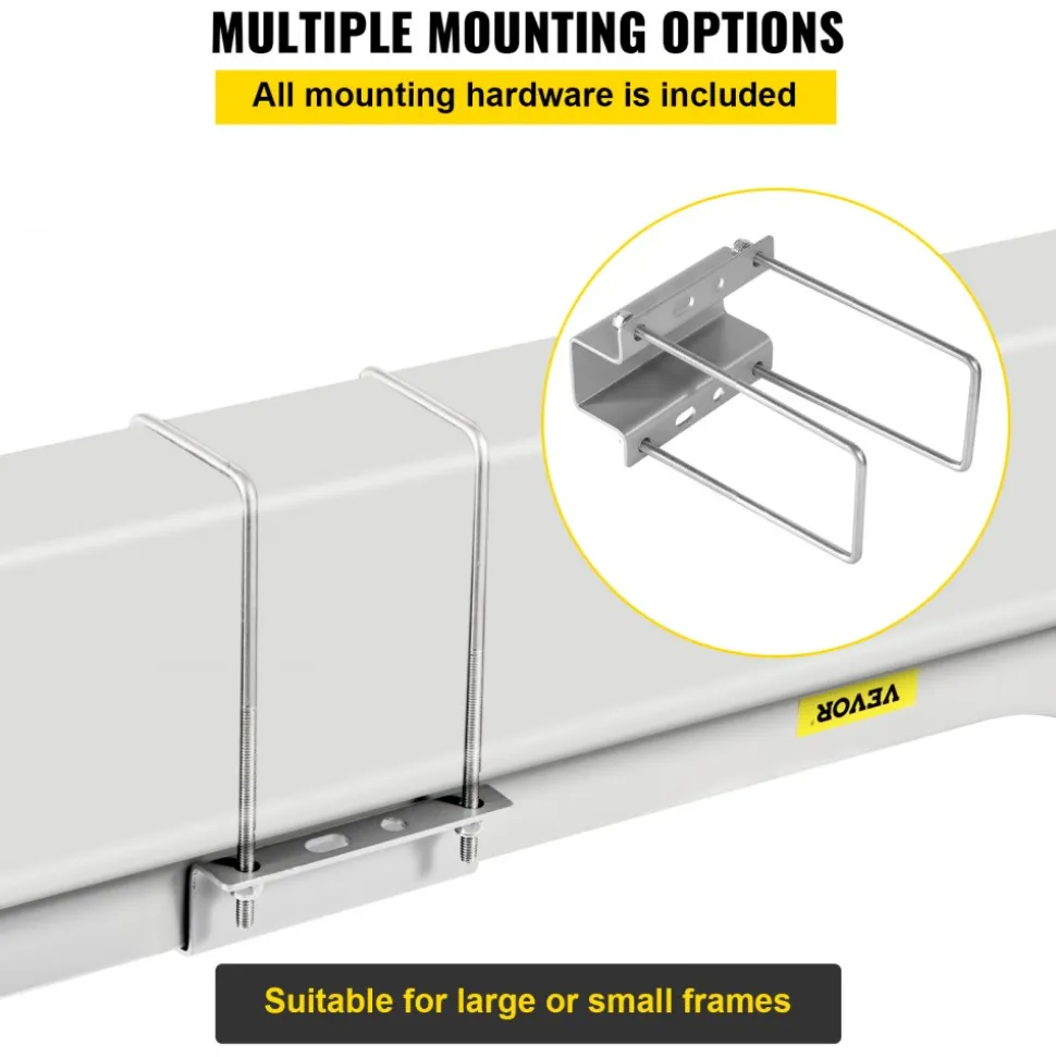 VEVOR Boat Trailer Guide-on, 60", 2PCS Steel Trailer Post Guide ons, with White PVC Tube Covers, Complete Mounting Accessories Included, for Ski Boat, Fishing Boat or Sailboat Trailer