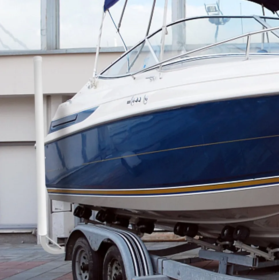 VEVOR Boat Trailer Guide-on, 60", 2PCS Steel Trailer Post Guide ons, with White PVC Tube Covers, Complete Mounting Accessories Included, for Ski Boat, Fishing Boat or Sailboat Trailer