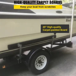 VEVOR Boat Trailer Guide-ons, 2 PCS Rustproof Steel Trailer Guide ons, Trailer Guides with Carpet-Padded Boards, Mounting Parts Included, for Ski Boat, Fishing Boat or Sailboat Trailer