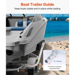 VEVOR Boat Trailer Guide, 2PCS Adjustable Short Bunk Guide-Ons, Hardened Steel Trailer Guide Poles with Soft Cushion, Heavy Duty Roller Guide Design, for Ski Boat, Fishing Boat or Sailboat Trailer