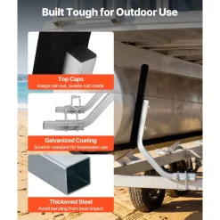 VEVOR Boat Trailer Guides, 1.2 in Adjustable Width Trailers Guide, 2PCS High-Hardness Steel Trailer Guide-Ons with Thick Support Pads, Fits L-Beam, Box or C-Channel Bunk-Style Pontoon Trailers