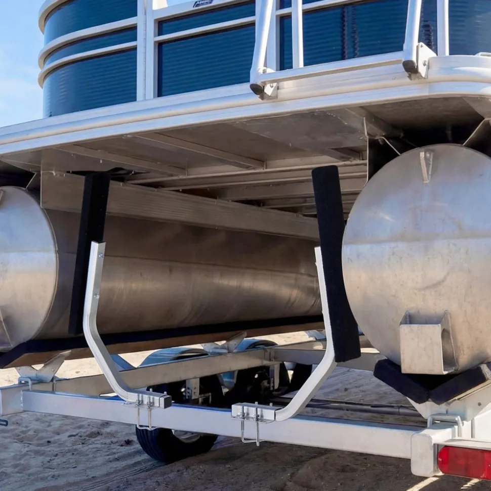 VEVOR Boat Trailer Guides, 1.2 in Adjustable Width Trailers Guide, 2PCS High-Hardness Steel Trailer Guide-Ons with Thick Support Pads, Fits L-Beam, Box or C-Channel Bunk-Style Pontoon Trailers