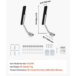 VEVOR Boat Trailer Guides, 1.2 in Adjustable Width Trailers Guide, 2PCS High-Hardness Steel Trailer Guide-Ons with Thick Support Pads, Fits L-Beam, Box or C-Channel Bunk-Style Pontoon Trailers
