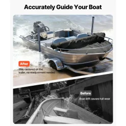 VEVOR Boat Trailer Guides, 16.7 in/18.7 in Height Adjustable Trailers Guide, 2PCS Thickened Steel Trailer Guide-Ons with Thick Support Pads, Fits L-Beam, Box or C-Channel Bunk-Style Pontoon Trailers