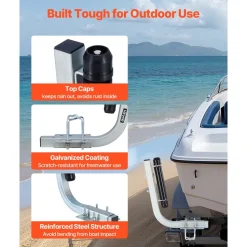 VEVOR Boat Trailer Guides, 18.5 in/20.5 in Height Adjustable Trailers Guide, 2PCS Thickened High-Duty Steel Trailer Guide-Ons with Smooth Roller Guidance, for V-Hull Boats, Small to Mid-Size Boats