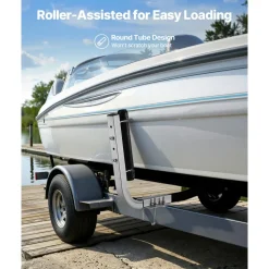 VEVOR Boat Trailer Guides, 18.5 in/20.5 in Height Adjustable Trailers Guide, 2PCS Thickened High-Duty Steel Trailer Guide-Ons with Smooth Roller Guidance, for V-Hull Boats, Small to Mid-Size Boats