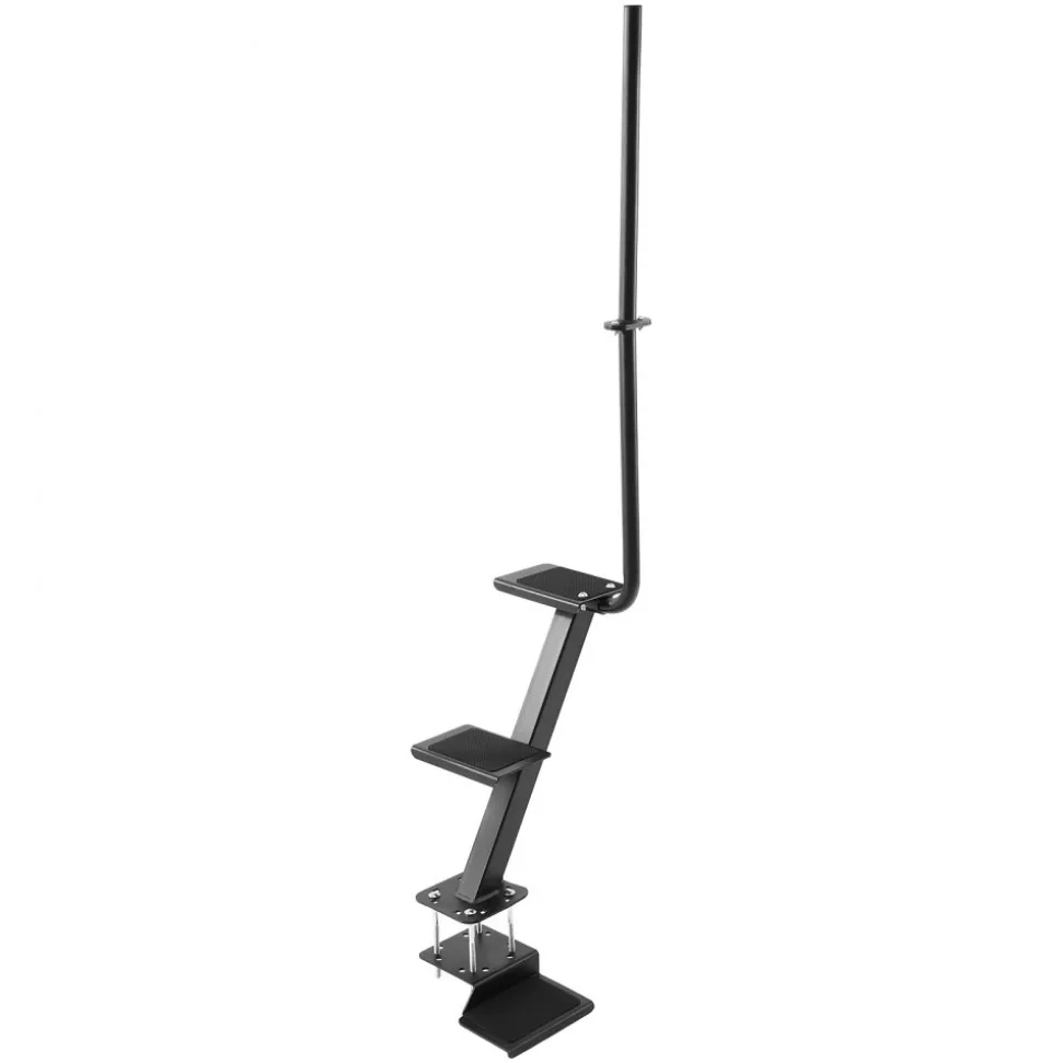 VEVOR Boat Trailer Steps, 3-Step, Heavy-Duty Boat Trailer Steps with Handle, Non-Slip Surface, 3 Mounting Angle Options, Carbon Steel Ladder Suitable for 3" x 3"/3" x 5"/4" x 4" Frame, Bottom Mounting
