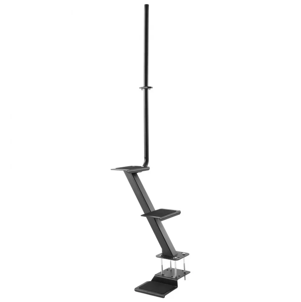 VEVOR Boat Trailer Steps, 3-Step, Heavy-Duty Boat Trailer Steps with Handle, Non-Slip Surface, 3 Mounting Angle Options, Carbon Steel Ladder Suitable for 3" x 3"/3" x 5"/4" x 4" Frame, Bottom Mounting