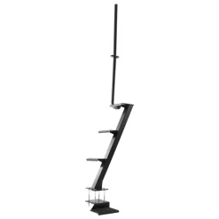 VEVOR Boat Trailer Steps, 4-Step, Heavy-Duty Boat Trailer Steps with Handle, Non-Slip Surface, 3 Mounting Angle Options, Carbon Steel Ladder Suitable for 3