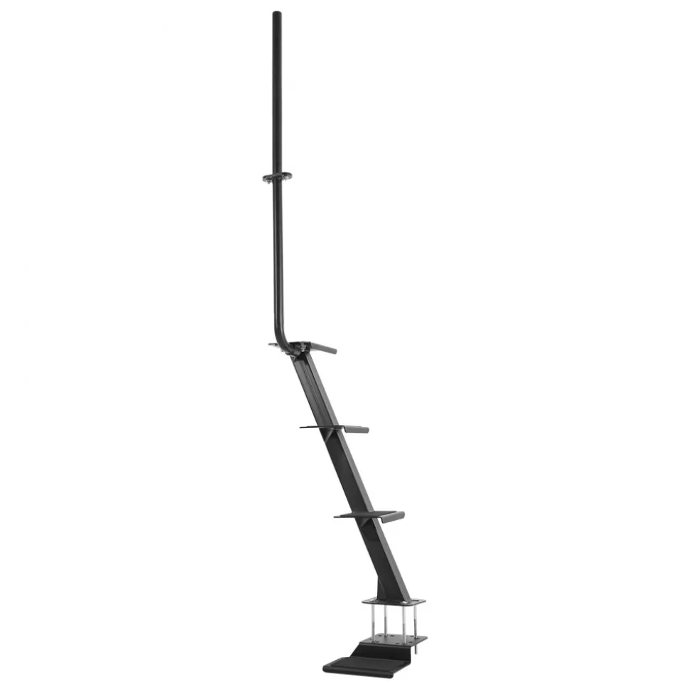 VEVOR Boat Trailer Steps, 4-Step, Heavy-Duty Boat Trailer Steps with Handle, Non-Slip Surface, 3 Mounting Angle Options, Carbon Steel Ladder Suitable for 3" x 3"/3" x 5"/4" x 4" Frame, Bottom Mounting