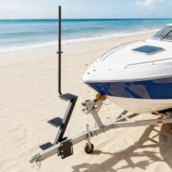 VEVOR Boat Trailer Steps, 3-Step, Heavy-Duty Boat Trailer Steps with Handle, Non-Slip Surface, 3 Mounting Angle Options, Carbon Steel Ladder Suitable for 3" x 3"/3" x 5"/4" x 4" Frame, Side Mounting