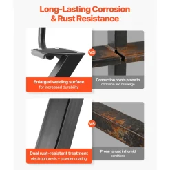 VEVOR Boat Trailer Steps, 3-Step, Heavy-Duty Boat Trailer Steps with Handle, Non-Slip Surface, 3 Mounting Angle Options, Carbon Steel Ladder Suitable for 3