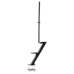 VEVOR Boat Trailer Steps, 2-Step, Heavy-Duty Boat Trailer Steps with Handle, Non-Slip Surface, 3 Mounting Angle Options, Carbon Steel Ladder Suitable for 3" x 3"/3" x 5"/4" x 4" Frame, Bottom Mounting