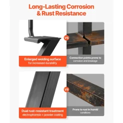 VEVOR Boat Trailer Steps, 2-Step, Heavy-Duty Boat Trailer Steps with Handle, Non-Slip Surface, 3 Mounting Angle Options, Carbon Steel Ladder Suitable for 3