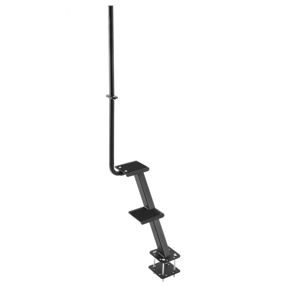 VEVOR Boat Trailer Steps, 2-Step, Heavy-Duty Boat Trailer Steps with Handle, Non-Slip Surface, 3 Mounting Angle Options, Carbon Steel Ladder Suitable for 3" x 3"/3" x 5"/4" x 4" Frame, Bottom Mounting