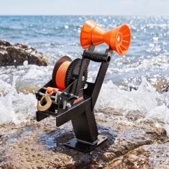 VEVOR Boat Trailer Winch Stand with Roller, 3500 lbs, 20ft Orange Polyester Strap, Boat Winch Mount, for 2-3 Inches W x 3-4 Inches H Trailer Tongue, Fit for Jet Ski, Sailboat, Speedboat
