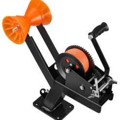 VEVOR Boat Trailer Winch Stand with Roller, 3500 lbs, 20ft Orange Polyester Strap, Boat Winch Mount, for 2-3 Inches W x 3-4 Inches H Trailer Tongue, Fit for Jet Ski, Sailboat, Speedboat