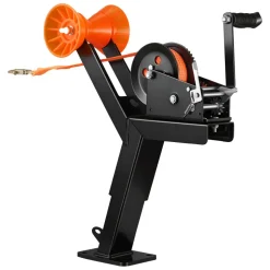 VEVOR Boat Trailer Winch Stand with Roller, 3500 lbs, 20ft Orange Polyester Strap, Boat Winch Mount, for 2-3 Inches W x 3-4 Inches H Trailer Tongue, Fit for Jet Ski, Sailboat, Speedboat