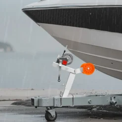 VEVOR Boat Trailer Winch Stand with Roller, 1200 lbs Winch & 2 in x 25 ft Winch Strap, Boat Winch Mount with U-Bolt for 2-3 Inches W x 3-4 Inches H Trailer Tongue, Fit for Jet Ski, Sailboat, Speedboat