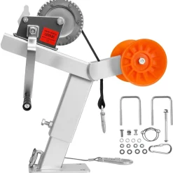 VEVOR Boat Trailer Winch Stand with Roller, 1200 lbs Winch & 2 in x 25 ft Winch Strap, Boat Winch Mount with U-Bolt for 2-3 Inches W x 3-4 Inches H Trailer Tongue, Fit for Jet Ski, Sailboat, Speedboat