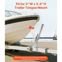 VEVOR Boat Trailer Winch Stand, 3 x 3 x 34-inch Winch Posts, Boat Winch Mount with U-Bolts for 3 Inches W x 3-4 Inches H Trailer Tongue, Galvanized, Fit for Jet Ski, Sailboat, Fishing Boat, Speedboat