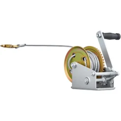 VEVOR Boat Winch, 1600 lbs Hand Winch, Heavy Duty Manual Rope Crank with 32.8ft Steel Wire, Portable Two-Way Ratchet, Anti-Slip Handle, Easy Installation Gear for Boat Trailer ATV Towing