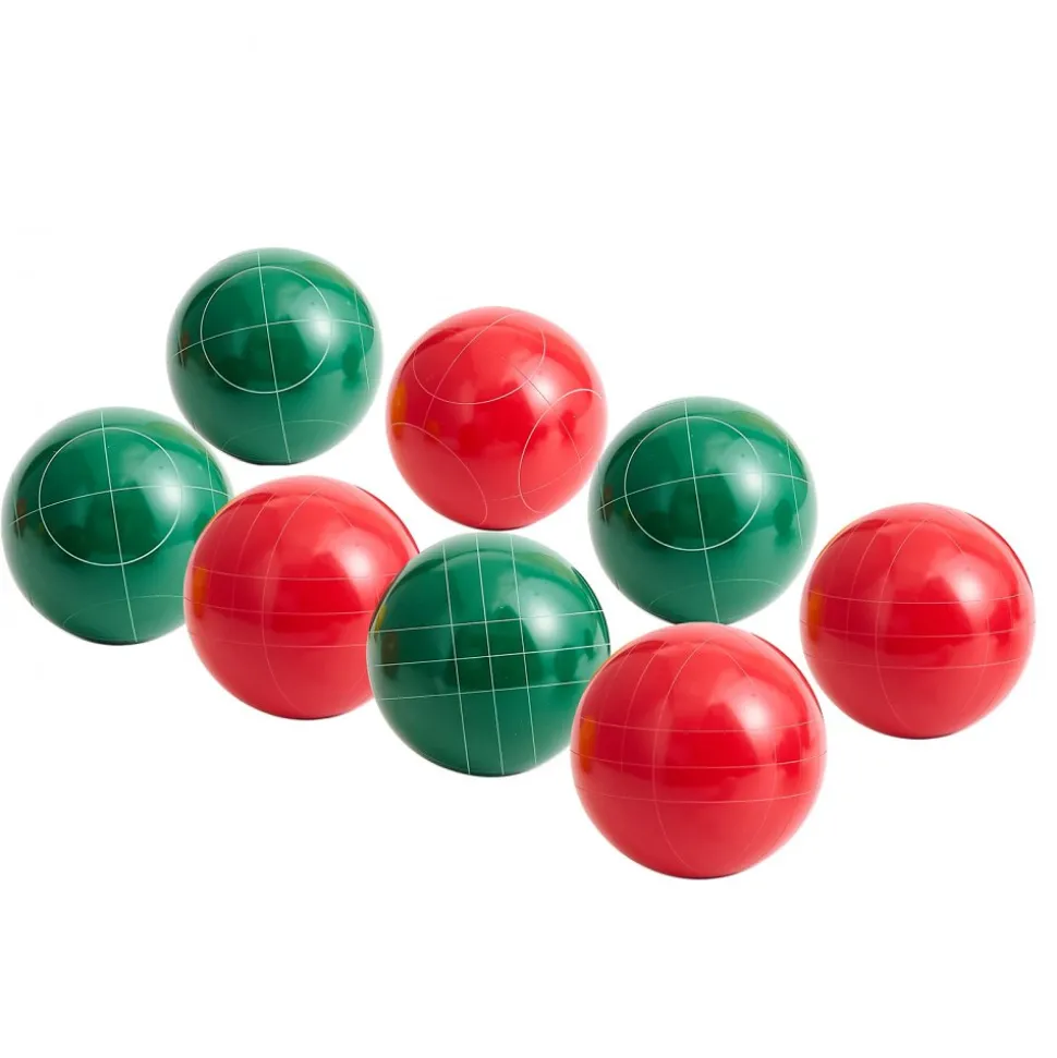 VEVOR Bocce Ball Set, 107 mm, with 8 Resin Balls, Pallino, Carrying Bag and Measuring Rope, Red and Green 2 Colors, for 2 to 8 Players, Bocce Ball Game Set for Beach, Lawn, Family Backyard, Outdoor
