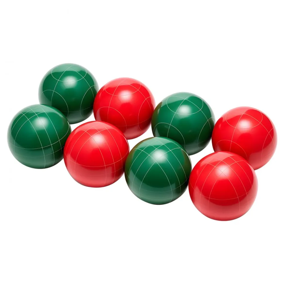 VEVOR Bocce Ball Set, 107 mm, with 8 Resin Balls, Pallino, Carrying Bag and Measuring Rope, Red and Green 2 Colors, for 2 to 8 Players, Bocce Ball Game Set for Beach, Lawn, Family Backyard, Outdoor