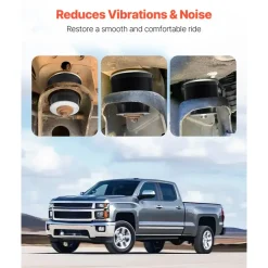 VEVOR Body Mount Bushing Kit, Compatible with 1999-2007 Ford F250 F350, 60 PCS Polyurethane Body Mount Kit, Quick Replacement, Durable Components for Improving Bumpy Driving Performance, Black
