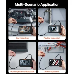 VEVOR Borescope Camera, Triple Lens Endoscope Camera with Light, 4.5