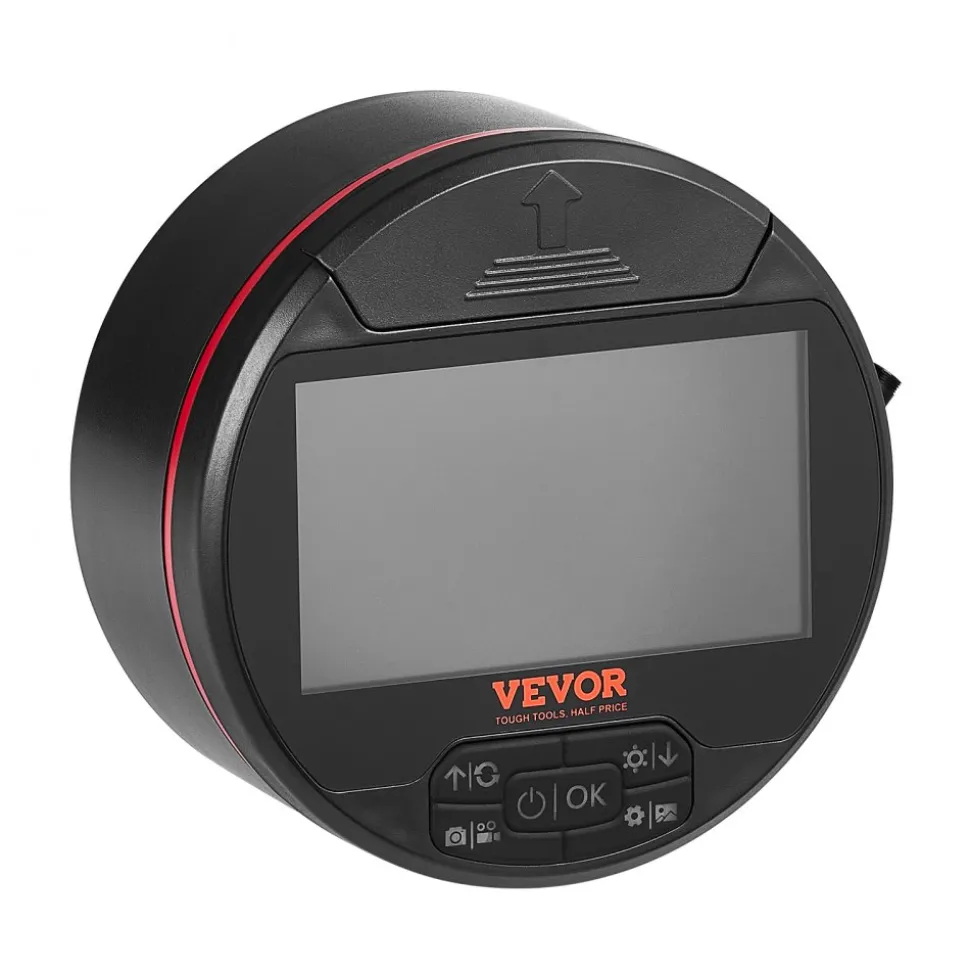 VEVOR Borescope Triple Lens Endoscope Camera with Light, 4.3" IPS Screen Inspection Camera with 8 + 2 Lights, IP67 Waterproof Snake Scope Camera for Automotive, Plumbing (16.4FT Cable, 32GB Card)
