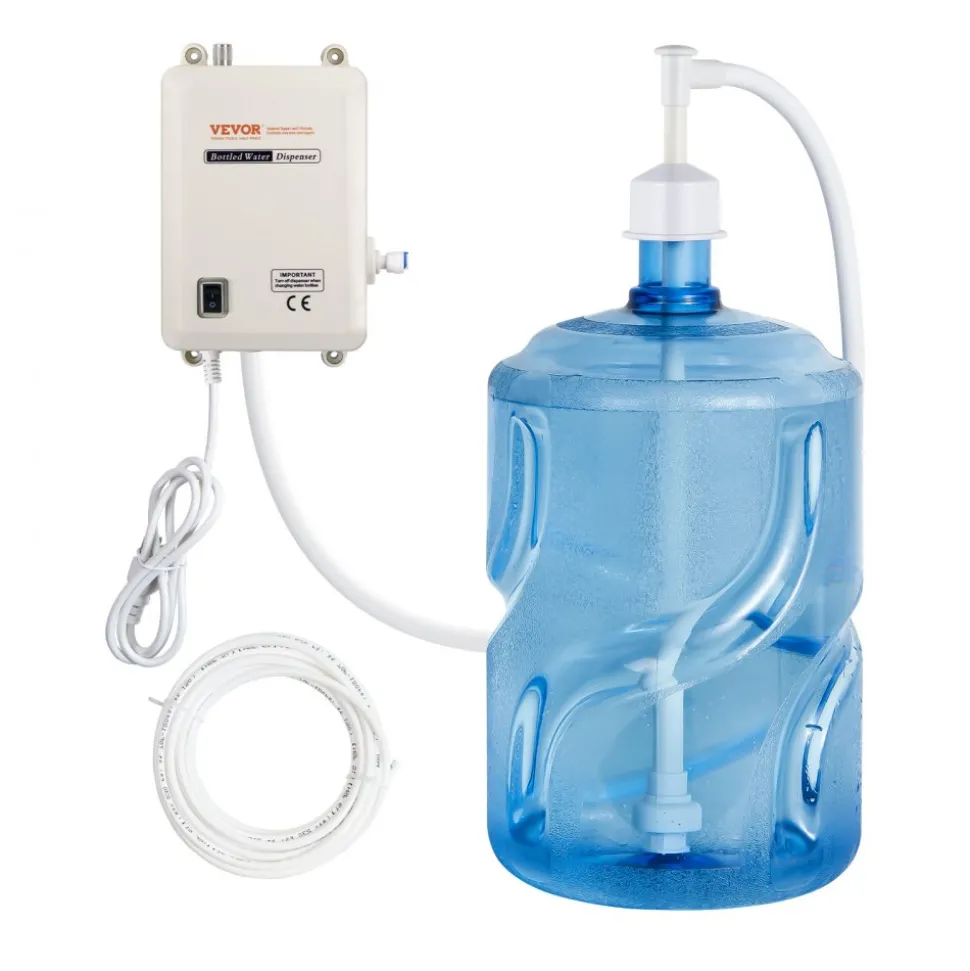 VEVOR Bottled Water Dispenser Pump System, 5 Gallon Dispensing System, Automatic Electric Water Dispenser, Single Inlet Water Jug Pump, Compatible Use with Coffee/Tea Machine, Refrigerator, Ice Maker