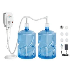 VEVOR Bottled Water Dispenser Pump System, 2x5 Gallon Dispensing System, Automatic Electric Water Dispenser, Double-Pipe Water Jug Pump, Compatible Use with Coffee/Tea Machine, Refrigerator, Ice Maker