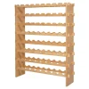 VEVOR 72 Bottle Stackable Modular Wine Rack, 8-Tier, Floor Freestanding Wine Storage Rack, Sturdy Wines Holder Display Shelf, Wobble-Free Shelves, Easy Assembly, for Kitchen, Cellar, and Bar, Natural
