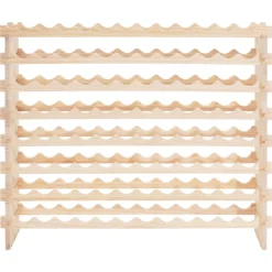VEVOR 96 Bottle Stackable Modular Wine Rack, 8-Tier Wine Bottle Holder,Solid Wood Floor Freestanding Wine Storage Rack For Pinot Noir bottles,For Kitchen, Cellar, and Bar, Natural