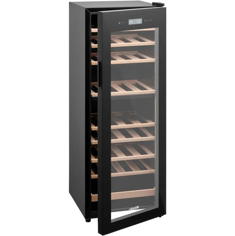 VEVOR 42 Bottle Wine Fridge, Freestanding Wine Cooler Refrigerator, Dual Zone Cooler, 41℉ to 65℉ Adjustable Temp Mini Cellar, Glass Door, For Home Office Bar, Red White Champagne or Sparkling Wines