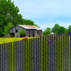 VEVOR Bottom Locking Privacy Slats, Double-Wall Vertical Bottom-Locking Slats with Wings for Chain-Link Fence, High-Density HDPE Chain Link Slats Ideally Fit 6' High Fence for Garden and Farm(Black)