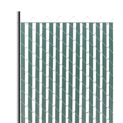 VEVOR Bottom Locking Privacy Slats, Double-Wall Vertical Bottom-Locking Slats with Wings for Chain-Link Fence, High-Density HDPE Chain Link Slats Ideally Fit 8' High Fence for Garden and Farm(Black)