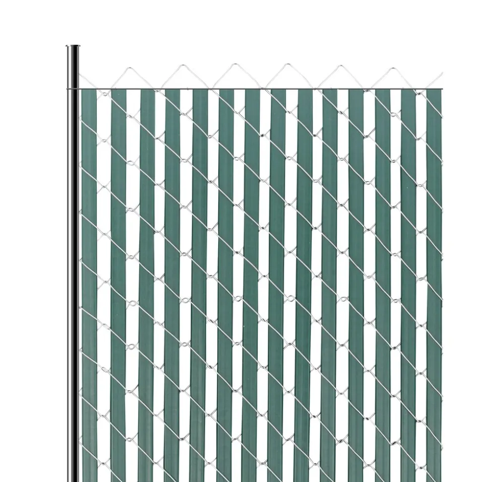 VEVOR Bottom Locking Privacy Slats, Double-Wall Vertical Bottom-Locking Slats with Wings for Chain-Link Fence, High-Density HDPE Chain Link Slats Ideally Fit 8' High Fence for Garden and Farm(Black)
