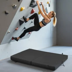 VEVOR Bouldering Crash Pad, Bi-Fold Rock Climbing Crash Pad with Adjustable Backpack Straps and Handle, Foldable Lightweight for Indoor Bouldering & Outdoor Climbing, Folded Size 35.6