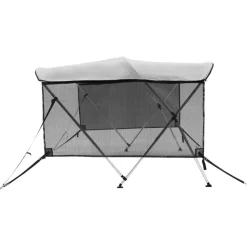 VEVOR 3 Bow Bimini Top Boat Cover, Detachable Mesh Sidewalls, 600D Polyester Canopy with 1