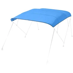 VEVOR 4 Bow Bimini Top Replacement Cover, 8 ft Long, Durable 600D Marine Grade Waterproof Sun Shade Boat Canopy with Storage Boot, Easy Install Zipper Sleeve Awning, 96"L x (91"-96")W, Blue (No Frame)