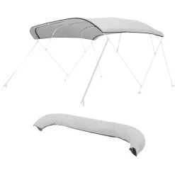 VEVOR 4 Bow Bimini Top Replacement Cover, 8 ft Long, Durable 600D Marine Grade Waterproof Sun Shade Boat Canopy with Storage Boot, Easy Install Zipper Sleeve Awning, 96