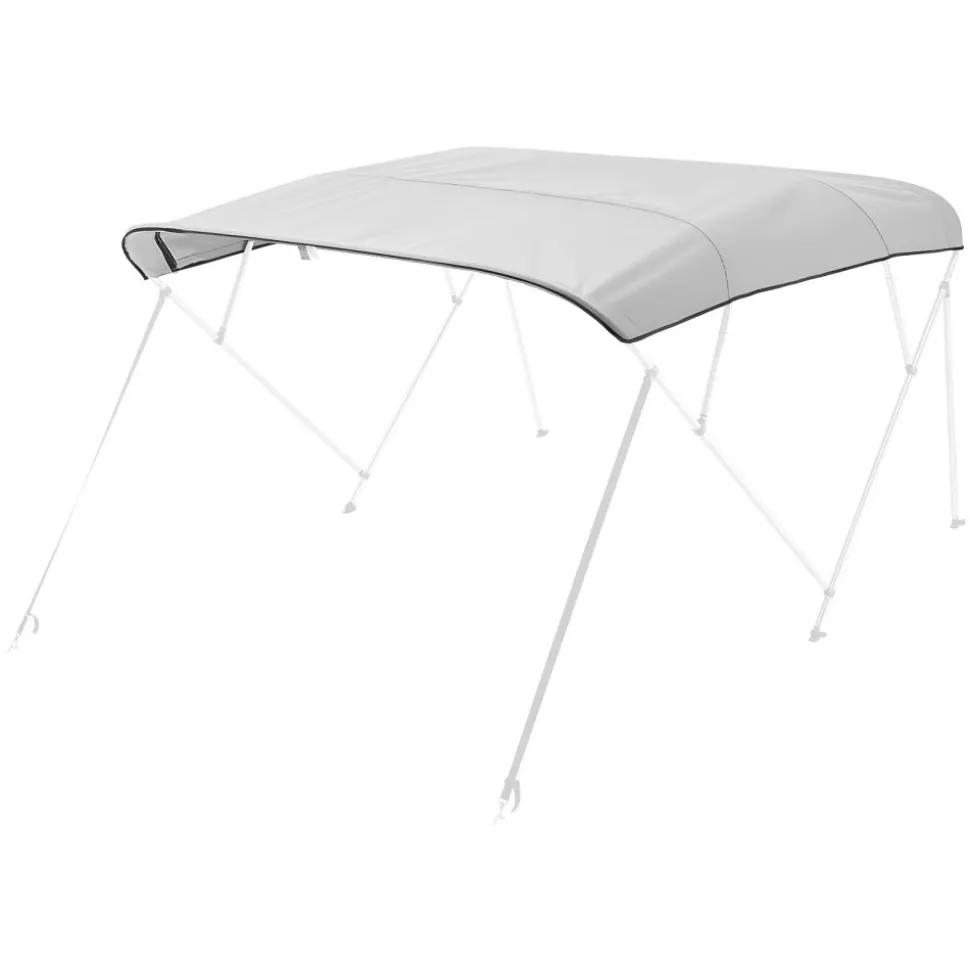 VEVOR 4 Bow Bimini Top Replacement Cover, 8 ft Long, Durable 600D Marine Grade Waterproof Sun Shade Boat Canopy with Storage Boot, Easy Install Zipper Sleeve Awning, 96"L x (91"-96")W, Gray (No Frame)