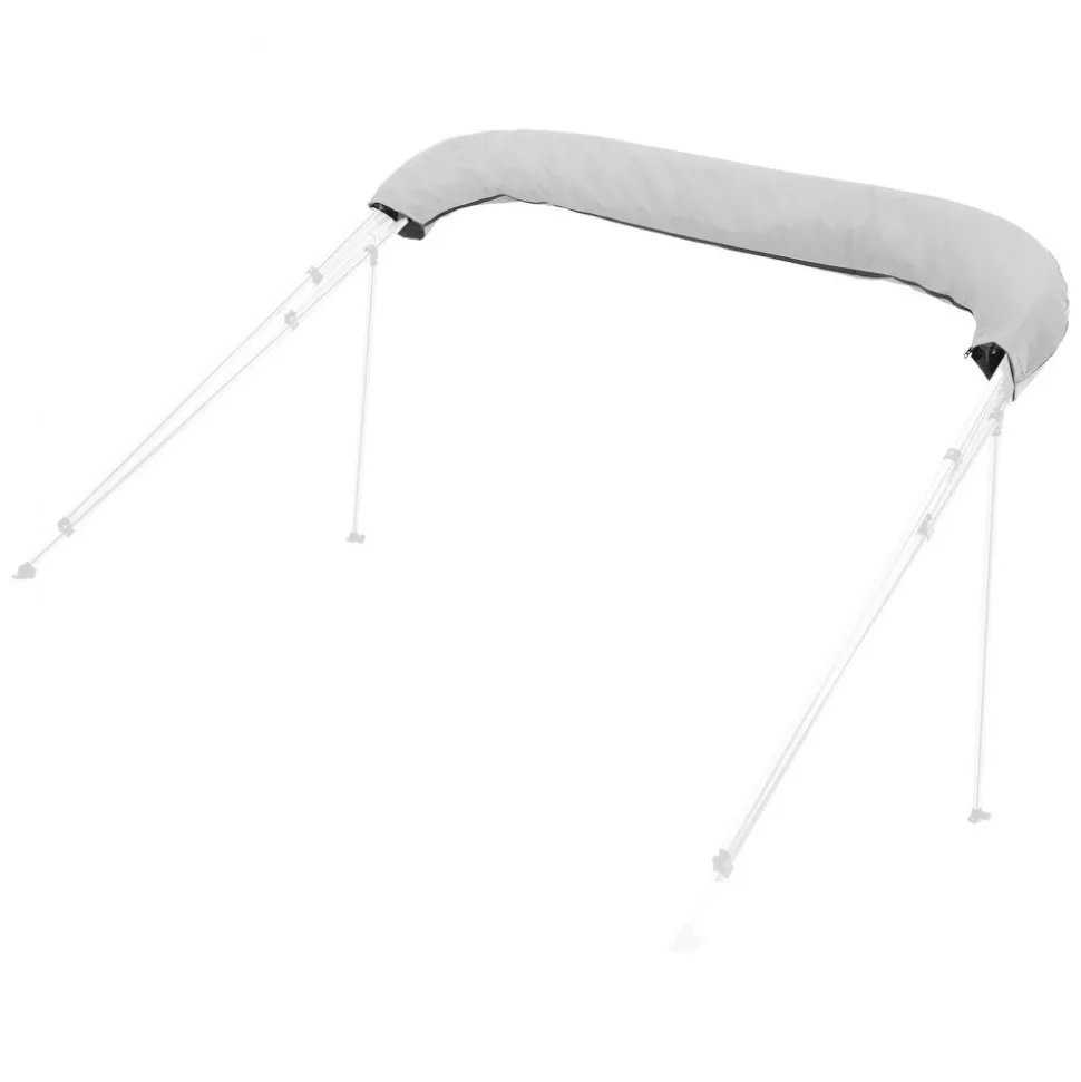 VEVOR 4 Bow Bimini Top Replacement Cover, 8 ft Long, Durable 600D Marine Grade Waterproof Sun Shade Boat Canopy with Storage Boot, Easy Install Zipper Sleeve Awning, 96"L x (91"-96")W, Gray (No Frame)