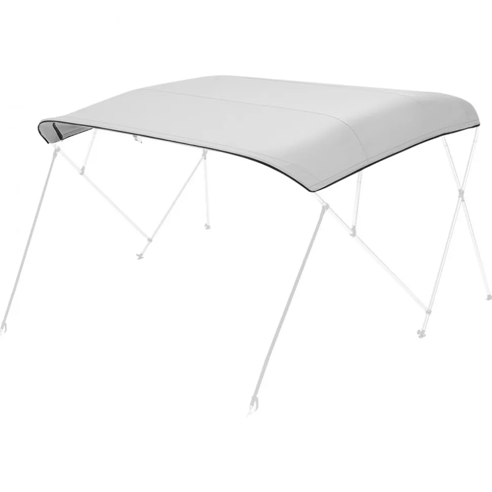 VEVOR 4 Bow Bimini Top Replacement Cover, 8 ft Long, Durable 600D Marine Grade Waterproof Sun Shade Boat Canopy with Storage Boot, Easy Install Zipper Sleeve Awning, 96"L x (91"-96")W, Gray (No Frame)