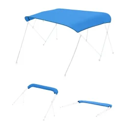 VEVOR 4 Bow Bimini Top Replacement Cover, 8 ft Long Durable 600D Marine Grade Waterproof Sun Shade Boat Canopy with Storage Boot, Easy Install Zipper Sleeve Awning, 96