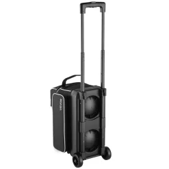 VEVOR Bowling Ball Bag, 2 Ball Double Roller Bowling Bag with Wheels, Featuring a Separate Compartment for Shoes (Up To US Size 16) & Oversized Accessory Pocket, Retractable Handle Extends to 41.32 in